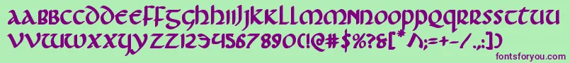 Foucaultbold Font – Purple Fonts on Green Background
