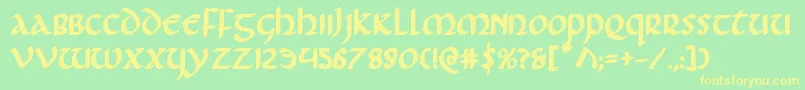 Foucaultbold Font – Yellow Fonts on Green Background