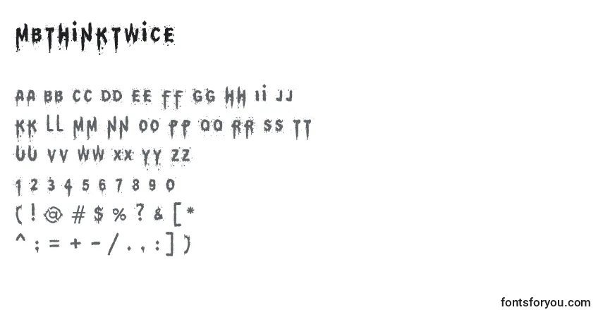 A fonte MbThinkTwice – alfabeto, números, caracteres especiais