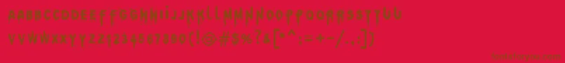 フォントMbThinkTwice – 赤い背景に茶色の文字