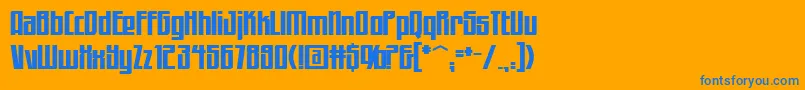 Workingman Font – Blue Fonts on Orange Background