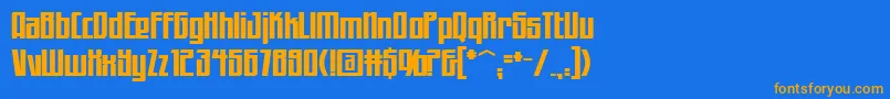 Workingman Font – Orange Fonts on Blue Background