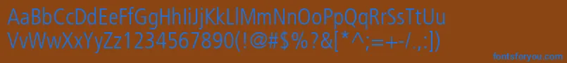 Шрифт FrutigerLt47LightCondensed – синие шрифты на коричневом фоне