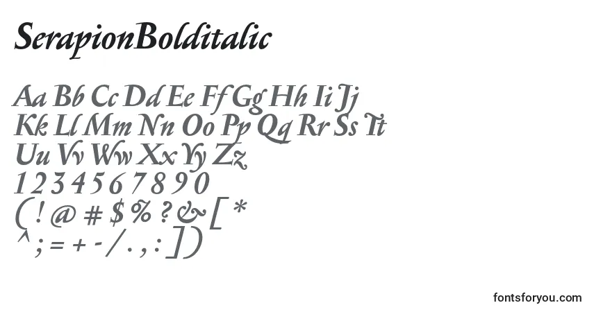 SerapionBolditalic Font – alphabet, numbers, special characters