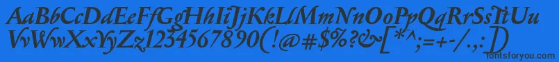 SerapionBolditalic Font – Black Fonts on Blue Background