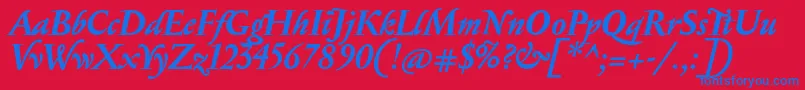 SerapionBolditalic Font – Blue Fonts on Red Background