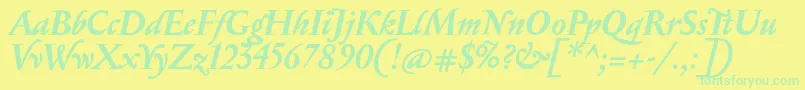 SerapionBolditalic-Schriftart – Grüne Schriften auf gelbem Hintergrund
