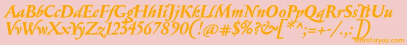 SerapionBolditalic Font – Orange Fonts on Pink Background