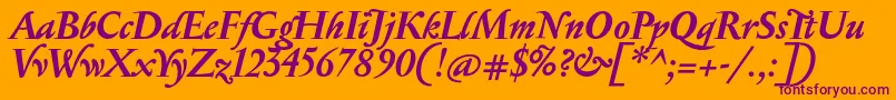 SerapionBolditalic Font – Purple Fonts on Orange Background