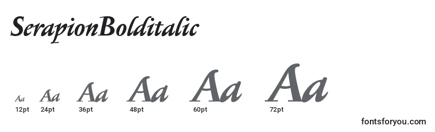 SerapionBolditalic Font Sizes