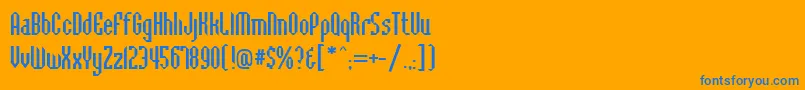 BaccusBevelRegular Font – Blue Fonts on Orange Background