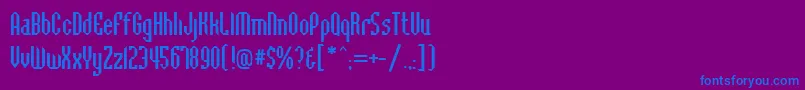 BaccusBevelRegular Font – Blue Fonts on Purple Background