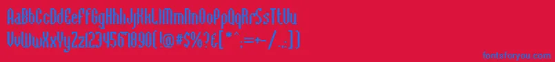 BaccusBevelRegular-fontti – siniset fontit punaisella taustalla