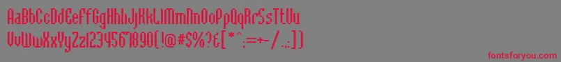 フォントBaccusBevelRegular – 赤い文字の灰色の背景