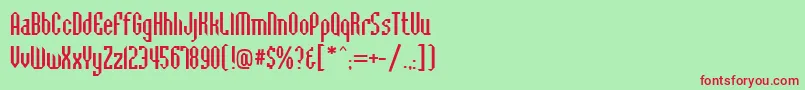 BaccusBevelRegular Font – Red Fonts on Green Background