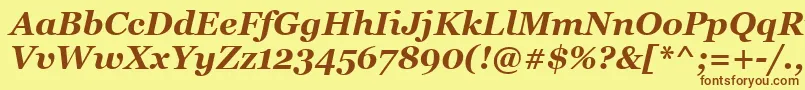 フォントMsReferenceSerifРџРѕР»СѓР¶РёСЂРЅС‹Р№РљСѓСЂСЃРёРІ – 茶色の文字が黄色の背景にあります。