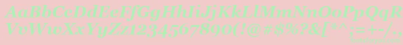 MsReferenceSerifРџРѕР»СѓР¶РёСЂРЅС‹Р№РљСѓСЂСЃРёРІ-Schriftart – Grüne Schriften auf rosa Hintergrund