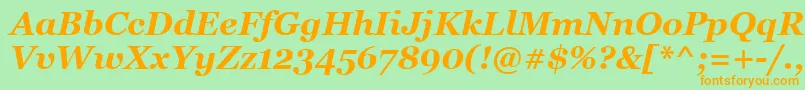 MsReferenceSerifРџРѕР»СѓР¶РёСЂРЅС‹Р№РљСѓСЂСЃРёРІ Font – Orange Fonts on Green Background