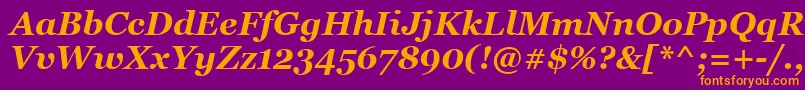 MsReferenceSerifРџРѕР»СѓР¶РёСЂРЅС‹Р№РљСѓСЂСЃРёРІ Font – Orange Fonts on Purple Background