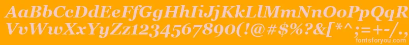 MsReferenceSerifРџРѕР»СѓР¶РёСЂРЅС‹Р№РљСѓСЂСЃРёРІ Font – Pink Fonts on Orange Background