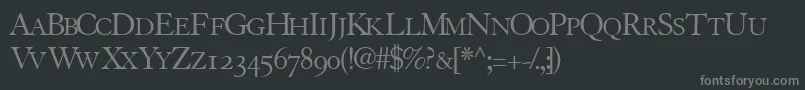 Tiascoosscapsssk Font – Gray Fonts on Black Background