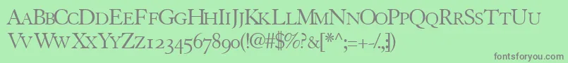 Tiascoosscapsssk-Schriftart – Graue Schriften auf grünem Hintergrund