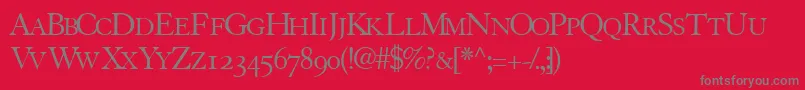 Tiascoosscapsssk Font – Gray Fonts on Red Background