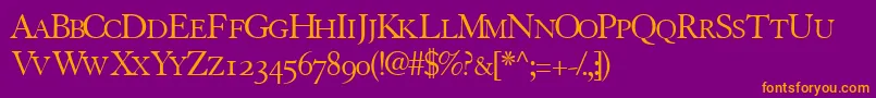 Tiascoosscapsssk Font – Orange Fonts on Purple Background