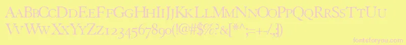 Tiascoosscapsssk Font – Pink Fonts on Yellow Background