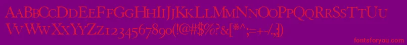 Tiascoosscapsssk Font – Red Fonts on Purple Background