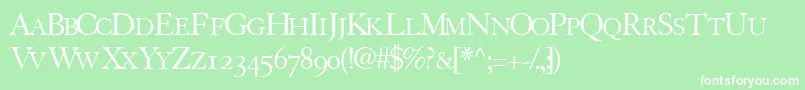 Tiascoosscapsssk Font – White Fonts on Green Background