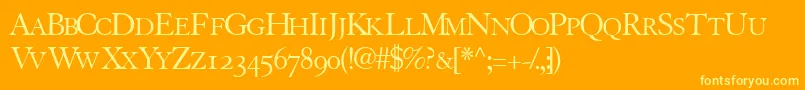 Tiascoosscapsssk Font – Yellow Fonts on Orange Background