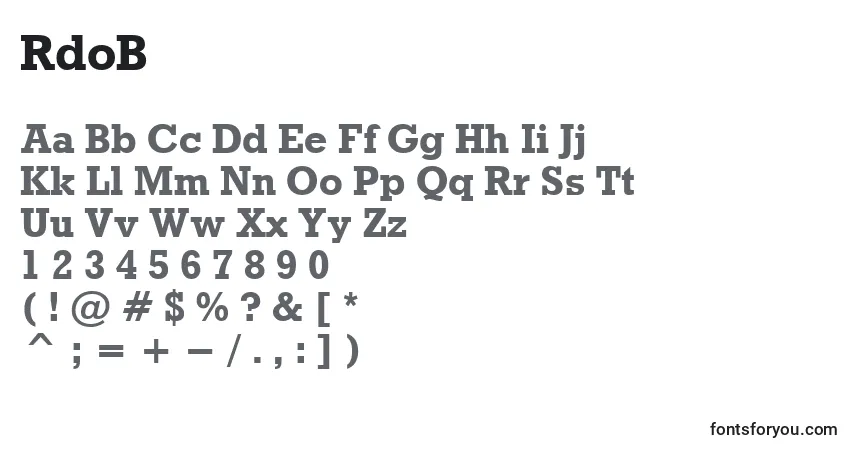 Schriftart RdoB – Alphabet, Zahlen, spezielle Symbole