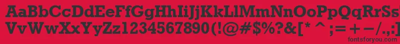 Czcionka RdoB – czarne czcionki na czerwonym tle