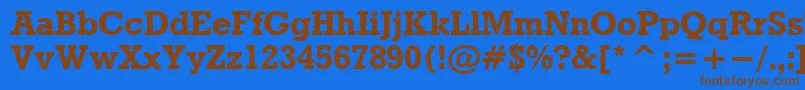 RdoB Font – Brown Fonts on Blue Background
