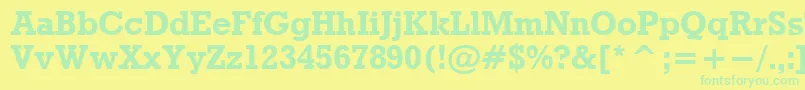 RdoB Font – Green Fonts on Yellow Background