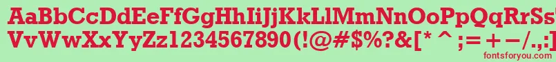 Шрифт RdoB – красные шрифты на зелёном фоне