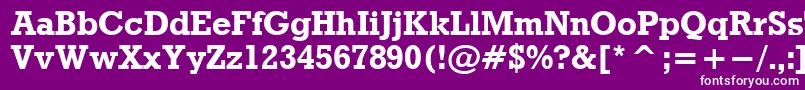 RdoB-Schriftart – Weiße Schriften auf violettem Hintergrund