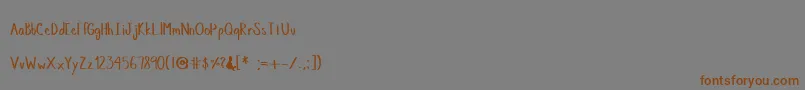MemosHand Font – Brown Fonts on Gray Background