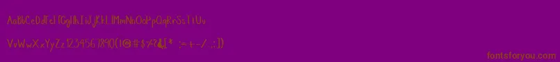 MemosHand Font – Brown Fonts on Purple Background