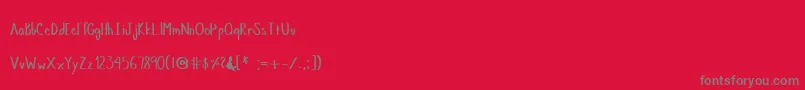 MemosHand Font – Gray Fonts on Red Background