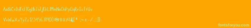 MemosHand Font – Green Fonts on Orange Background