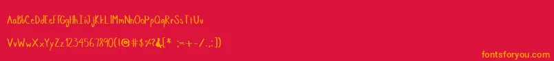 MemosHand Font – Orange Fonts on Red Background