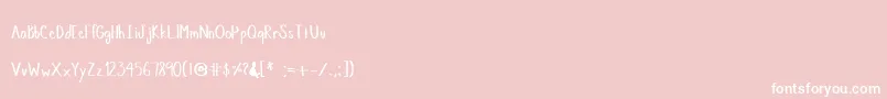 MemosHand Font – White Fonts on Pink Background