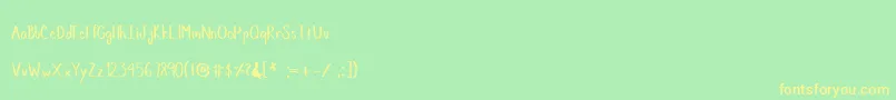 MemosHand Font – Yellow Fonts on Green Background