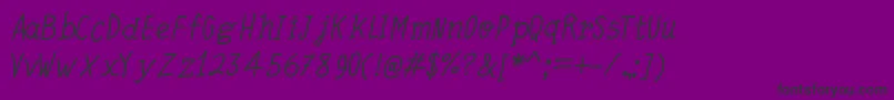 QuickWritingItalic-Schriftart – Schwarze Schriften auf violettem Hintergrund