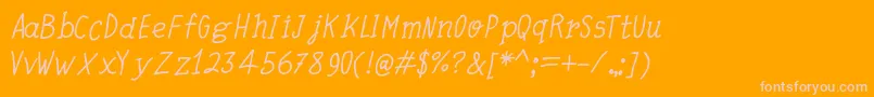 Шрифт QuickWritingItalic – розовые шрифты на оранжевом фоне