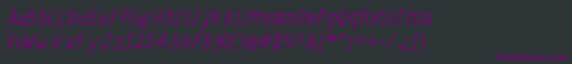 Шрифт QuickWritingItalic – фиолетовые шрифты на чёрном фоне