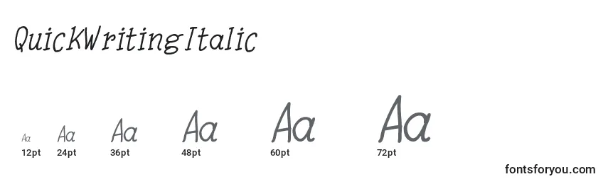 QuickWritingItalic Font Sizes