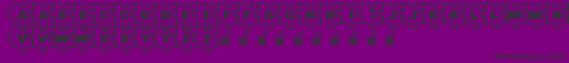 Fonte FontsBombJigsaw – fontes pretas em um fundo violeta